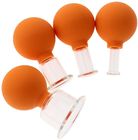 4 de Grootte van PCs de Verschillende Oranje Vacuüm het Tot een kom vormen van de het Glaszuiging van Koppenpvc Hoofd van de het Lichaamsmassage Kop van Cellulite Anti