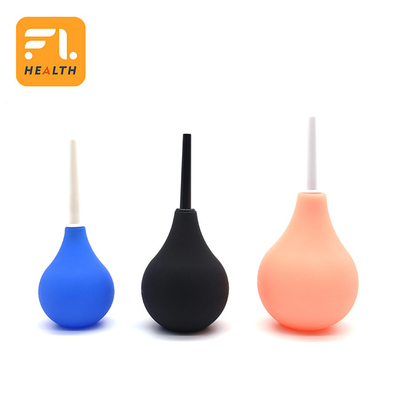 Zwarte siliconen klysma bol kit 7.6 oz Schoon anale douche met 19.7in slang